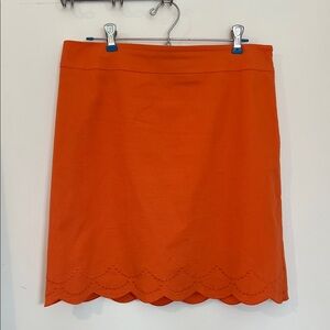 Talbots Bright Orange Scallop Hem Mini Skirt
